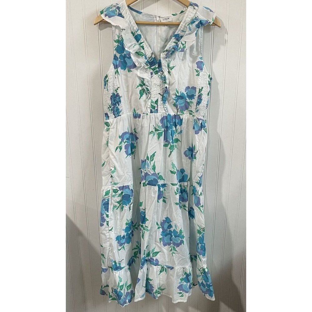 J Crew Re-Imagined Floral Maxi Dress Womens 12 Floral Sleeveless Cottagecore